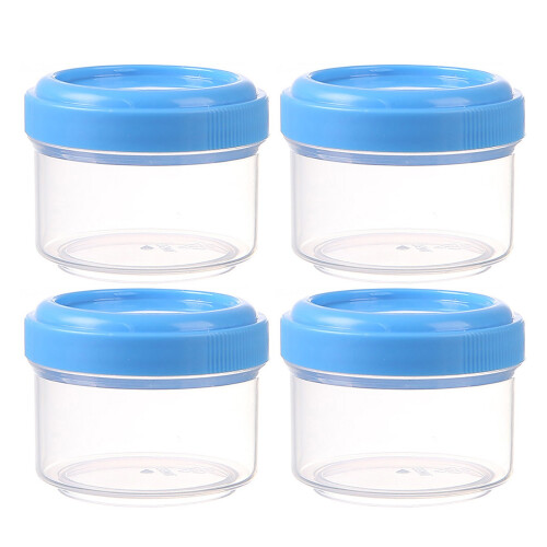 Set di 4 vasetti di plastica trasparente da 35 ml per salse.