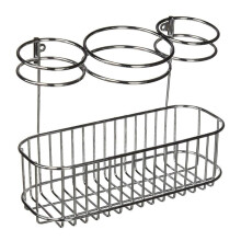 Cesta organizadora de herramientas para el cabello de acero para montaje en pared
