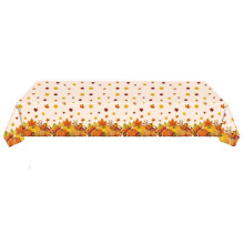 Toalha de mesa PEVA para o Dia de Ação de Graças – Estampa de folha de bordo, 137x