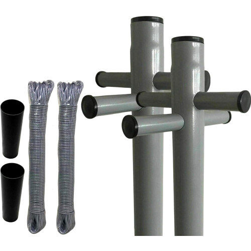2 Pack Galvanised Clothes Line Posts | Heavy Duty Garden Poles