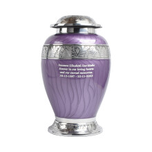 Adult Cremation Urn for Human Ashes with Personalised Engraving Decorative Aluminium Memorial Funeral Urn