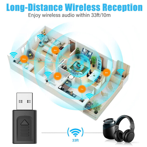 Bluetooth 5.0 Lydsender/Mottaker 4-i-1 1