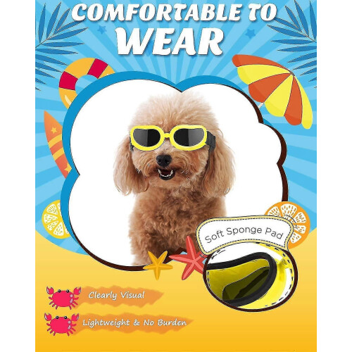Gafas de sol para perros pequeños con protección UV y correa ajustable. 1