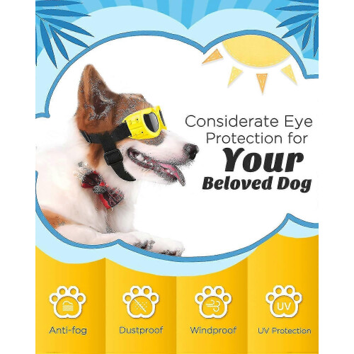 Gafas de sol para perros pequeños con protección UV y correa ajustable. 2