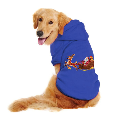 Dog Sweater Christmas Deer Santa Design Medium Large 2