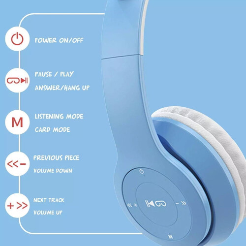 Ακουστικά Bluetooth LED με αυτιά γάτας 1
