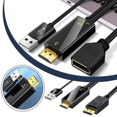 Καλώδιο HDMI σε DisplayPort 19cm και 1,8m 1