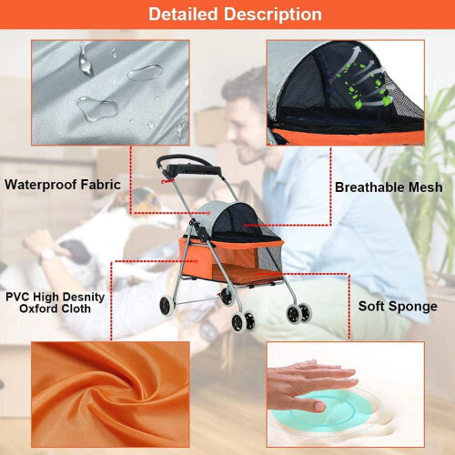 Pet Gear dog stroller folding waterproof 4-wheel 1
