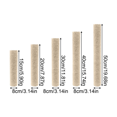 White Sisal Cat Scratching Post Refill – 40 cm x 6 cm 2