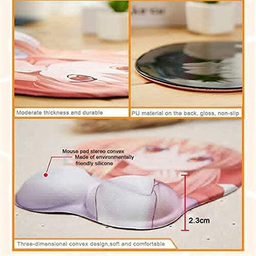 Mousepad ergonômico de espuma viscoelástica 10,6 x 9 polegadas 1