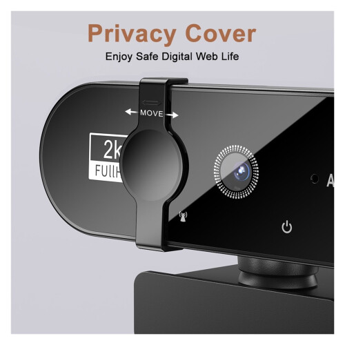 HD-webcam met autofocus, ingebouwde microfoon en statief. 2