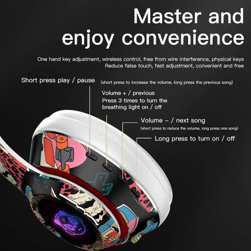 Kabelloses Bluetooth-Gaming-Headset mit LED-Beleuchtung und 2