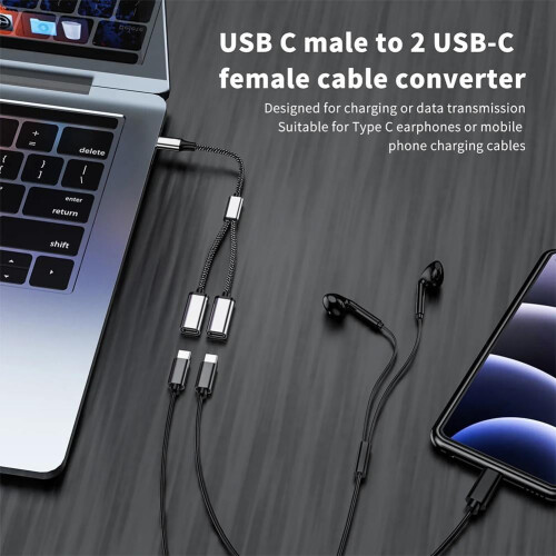 Καλώδιο διαχωριστή USB C σε διπλό USB C 1 μ. 1