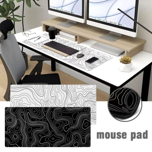 Gaming mouse pad topographic design large 90x40cm 1