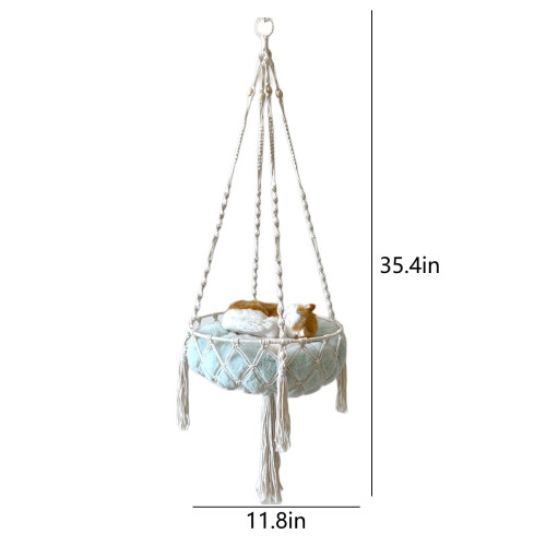 Cat Hammock Handwoven Swing with Hanging Kit 2