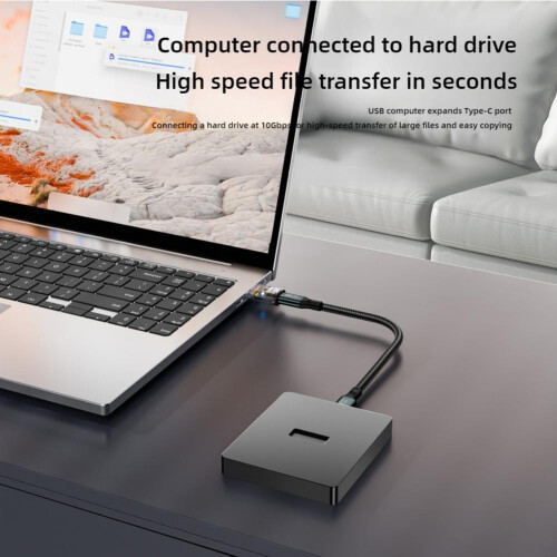 Type-C naar USB-A-adapter, 10 Gbps, 120 W opladen 1