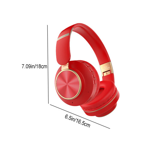 Cuffie da gioco wireless circumaurali YaChu con microfono, rosse 2