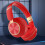 Cuffie da gioco wireless circumaurali YaChu con microfono, rosse 4