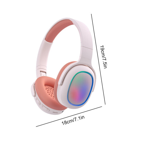 Casque Bluetooth 5.3 ANC RGB pliable orange 2