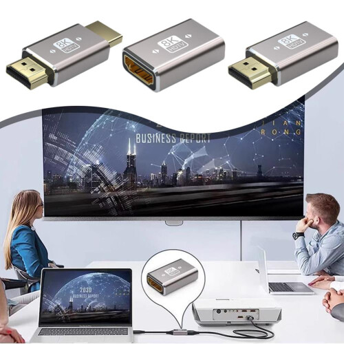 Προσαρμογέας HDMI2.1 Αρσενικό σε Θηλυκό, Κράμα Αλουμινίου, 4K/8K 2