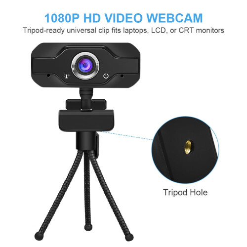 1080p USB-webcam met dubbele microfoon en privacykapje 1