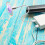 Ventilador de mesa USB com LED e pás coloridas, prateado, 41 4