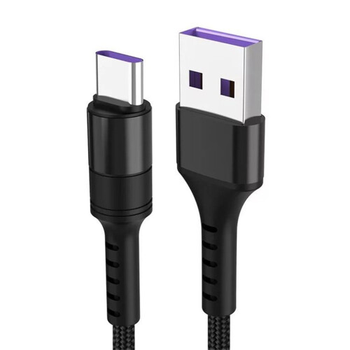 Câble de charge tressé USB Type-C 1 m noir 1