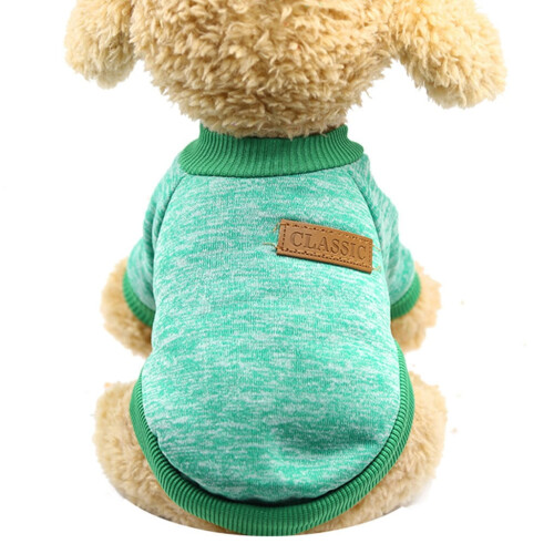 Pull doux et chaud pour petit chien, tenue d'hiver verte, taille S 1