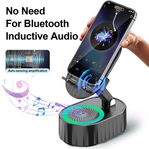 Altoparlante Bluetooth 5 in 1 e supporto per telefono con luci LED 1