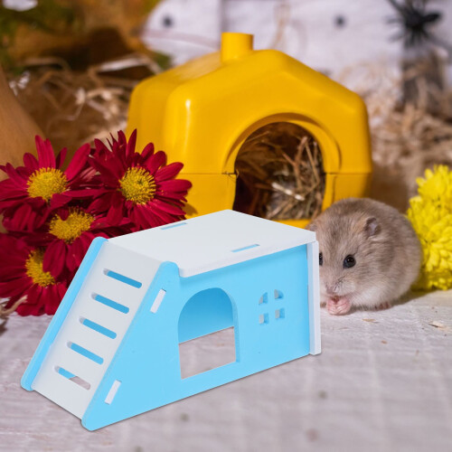 Himmelblå PVC hamster gemmested 17x9x8,5cm 2