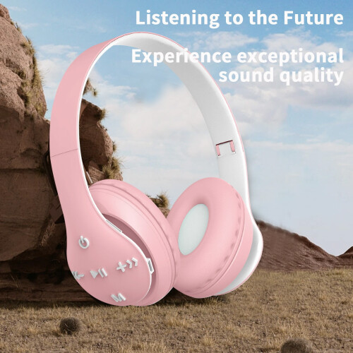 Cuffie Bluetooth wireless rosa – Pieghevoli e retrattili 2