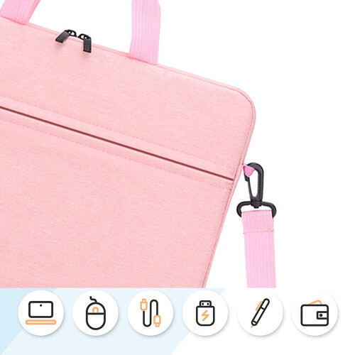 Pasta para laptop de 14 polegadas, rosa, leve, para trabalho e viagens. 2