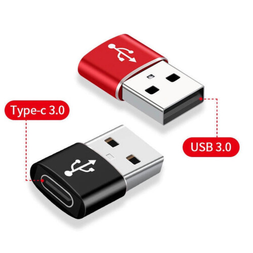 Adaptateur USB-A vers USB-C noir (lot de 4) 2
