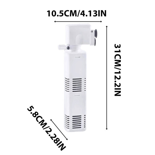 Bomba de filtro para aquário 3 em 1, 350–1200 L/h, para aquários de 12 a 40 polegadas. 2
