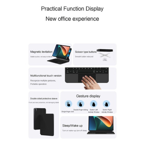 Capa com teclado para Xiaomi Pad5 e Pad5Pro de 11 polegadas 2