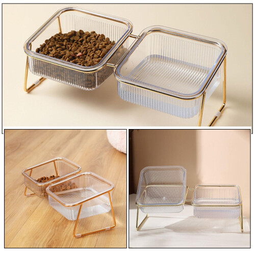 Comedero doble elevado para mascotas para comida y agua. 2