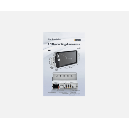 Autoradio con touchscreen da 7 pollici, Bluetooth, CarPlay e 1