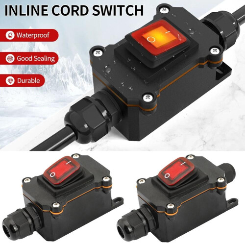 Interruptor basculante marítimo com cabo de alimentação em linha 110-220V 12-24V 1