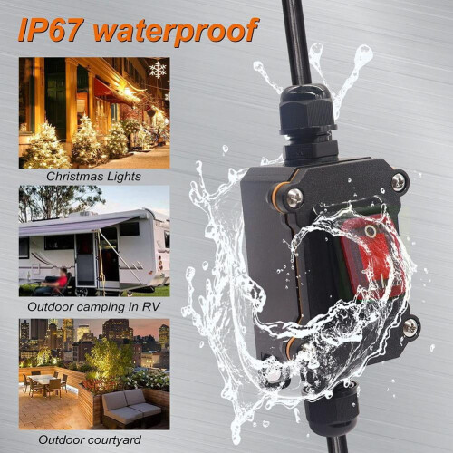 Interruptor basculante marítimo com cabo de alimentação em linha 110-220V 12-24V 2