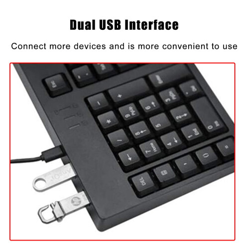 Left-Hand Ergonomic Keyboard with Dual USB Hub, 109Keys 2