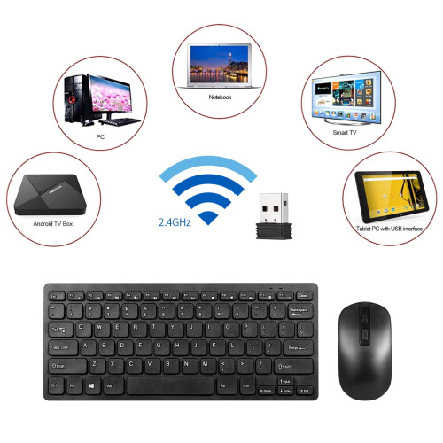 KM901 2.4GHz Wireless Keyboard and Mouse Combo – 78-Key 2
