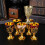 2Pcs Modern High Foot Drinkware Items With A-golden green 6