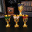 2Pcs Modern High Foot Drinkware Items With A-golden green 7