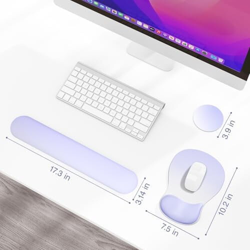 Conjunto de apoio de pulso ergonômico para teclado e mouse 1