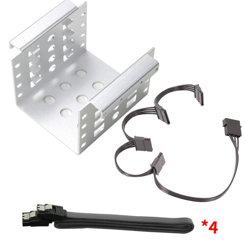 Suporte de alumínio para HDD de 2,5 polegadas em baias de 3,5 polegadas, com 4 baias. 1