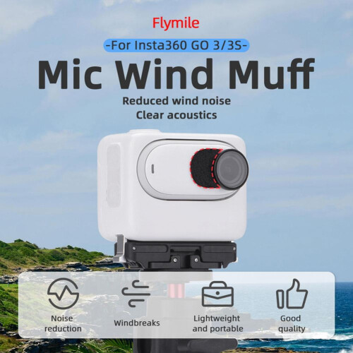 Kit com 6 esponjas à prova de vento para microfone, compatíveis com as câmeras Insta360GO3 e GO3S. 1