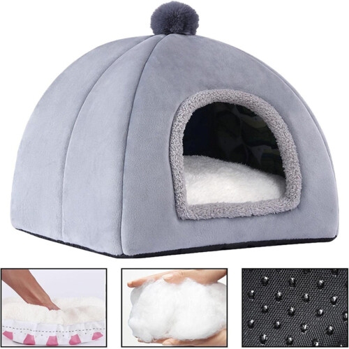 Cozy Cat Cave Bed – Σκηνή εσωτερικού χώρου με παχύρρευστο περίβλημα για κατοικίδια, 1