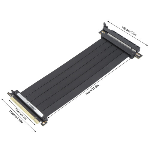 Cabo riser PCIe 4.0 x16 para GPU com extensão flexível de 180 1