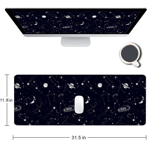 Gaming-Mauspad, Schwarz, Sternenbild-Design, 80 x 30 cm 1