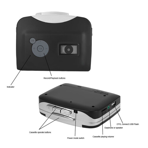 Conversor de cassete para MP3 com USB e fone de ouvido. 2